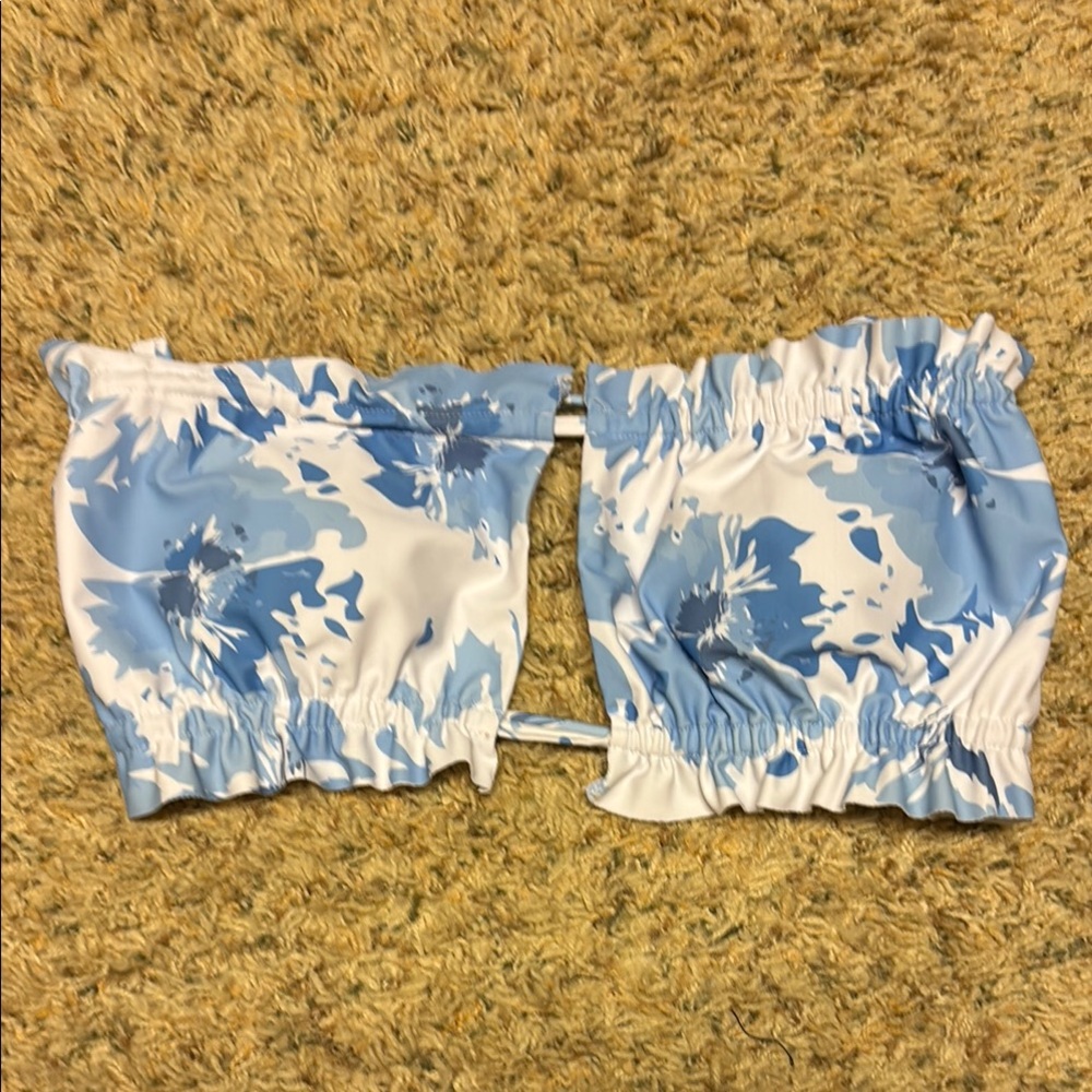 SHEIN Blue and White Floral Top
